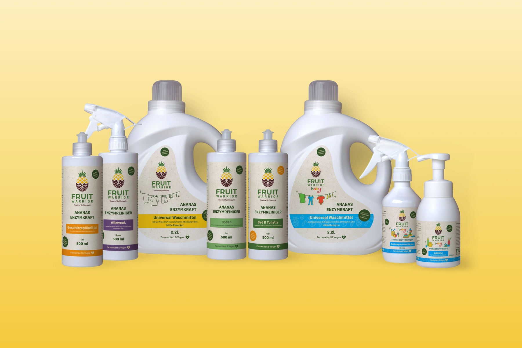 Family Care Set: alle acht Fruit Warrior Produkte aus Home Care und Baby Care
