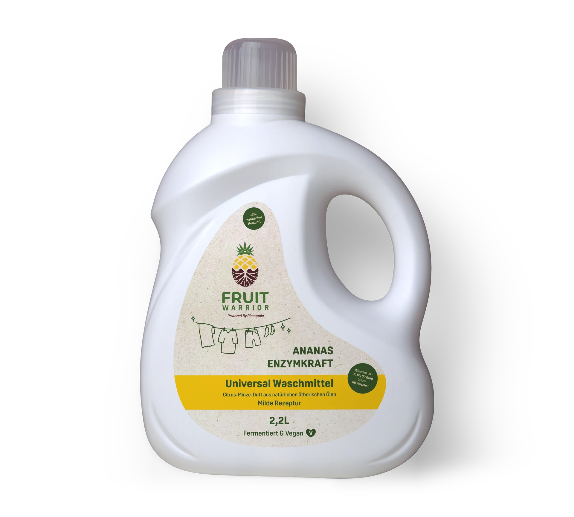Fruit Warrior Universal Waschmittel, Citrus-Minze-Duft, 2,2 l