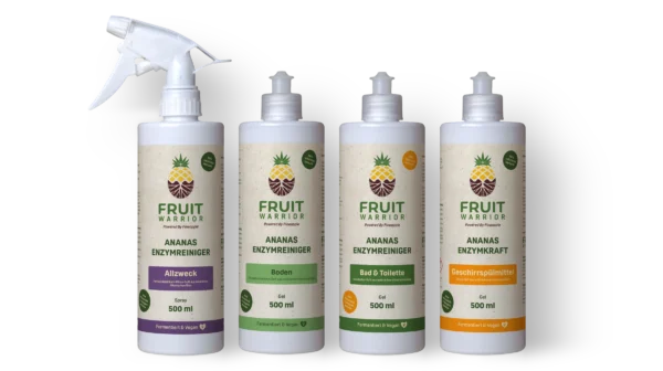 Home Care Basic Set: Allzweck Enzymreiniger, Boden Enzymreiniger, Bad & Toilette Enzymreiniger und Geschirrspülmittel