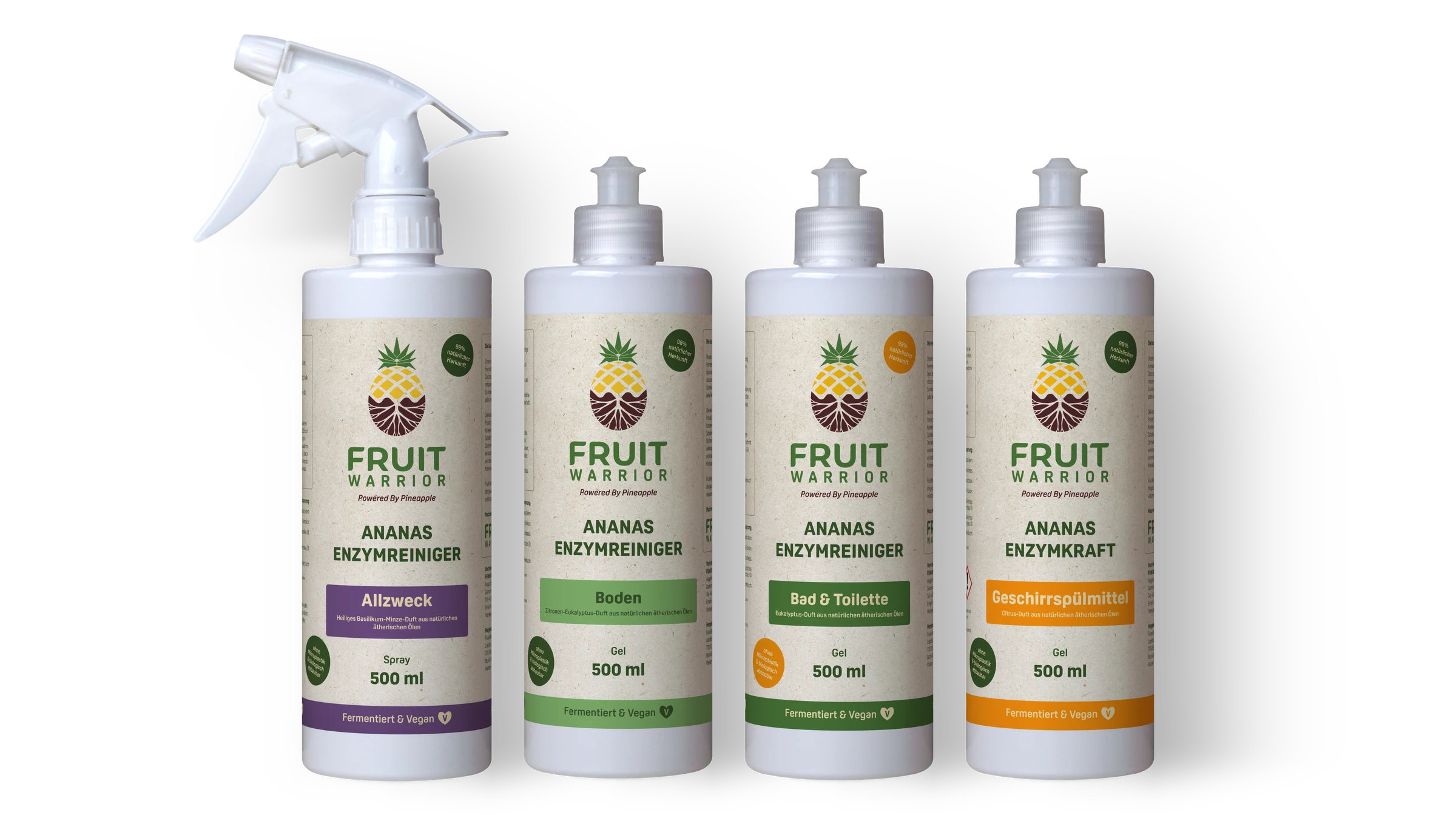 Home Care Basic Set: Allzweck Enzymreiniger, Boden Enzymreiniger, Bad & Toilette Enzymreiniger und Geschirrspülmittel