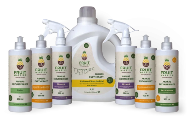 Home Care Premium Set: Universal Waschmittel, zwei Geschirrspülmittel, zwei Allzweck Enzymreiniger, Boden Enzymreiniger und Bad & Toilette Enzymreiniger